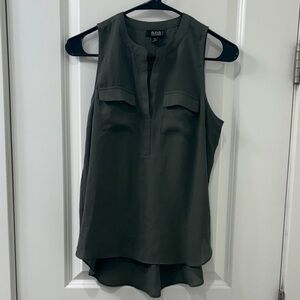 a.n.a Olive Split-Neck Sleeveless Blouse